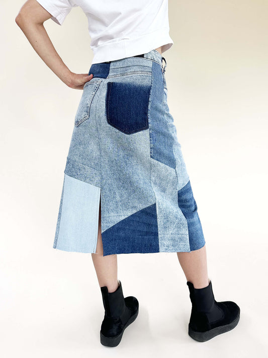 Mosaic Denim Skirt